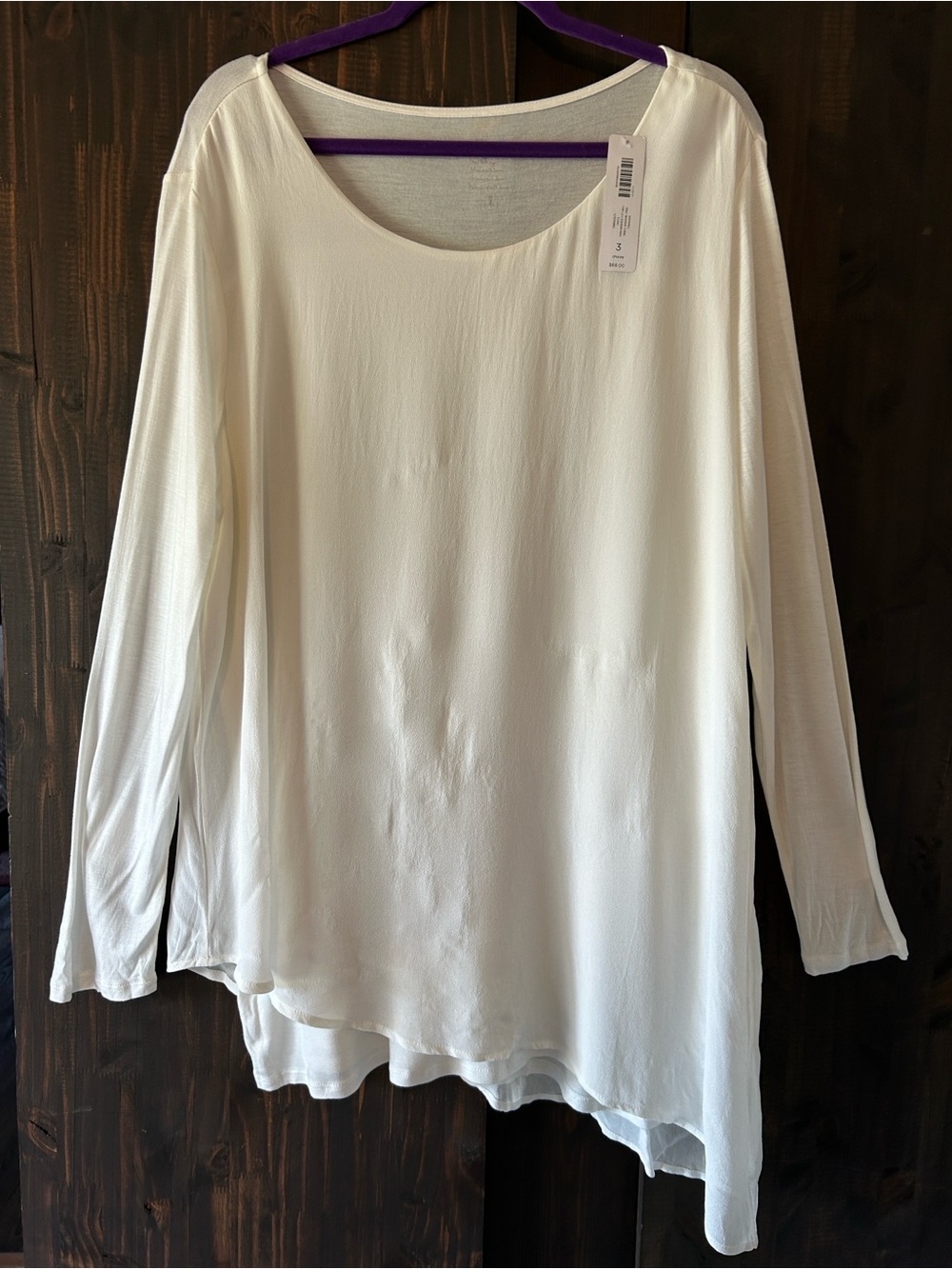 Chico's Ivory Asymmetric Long-Sleeve Tunic